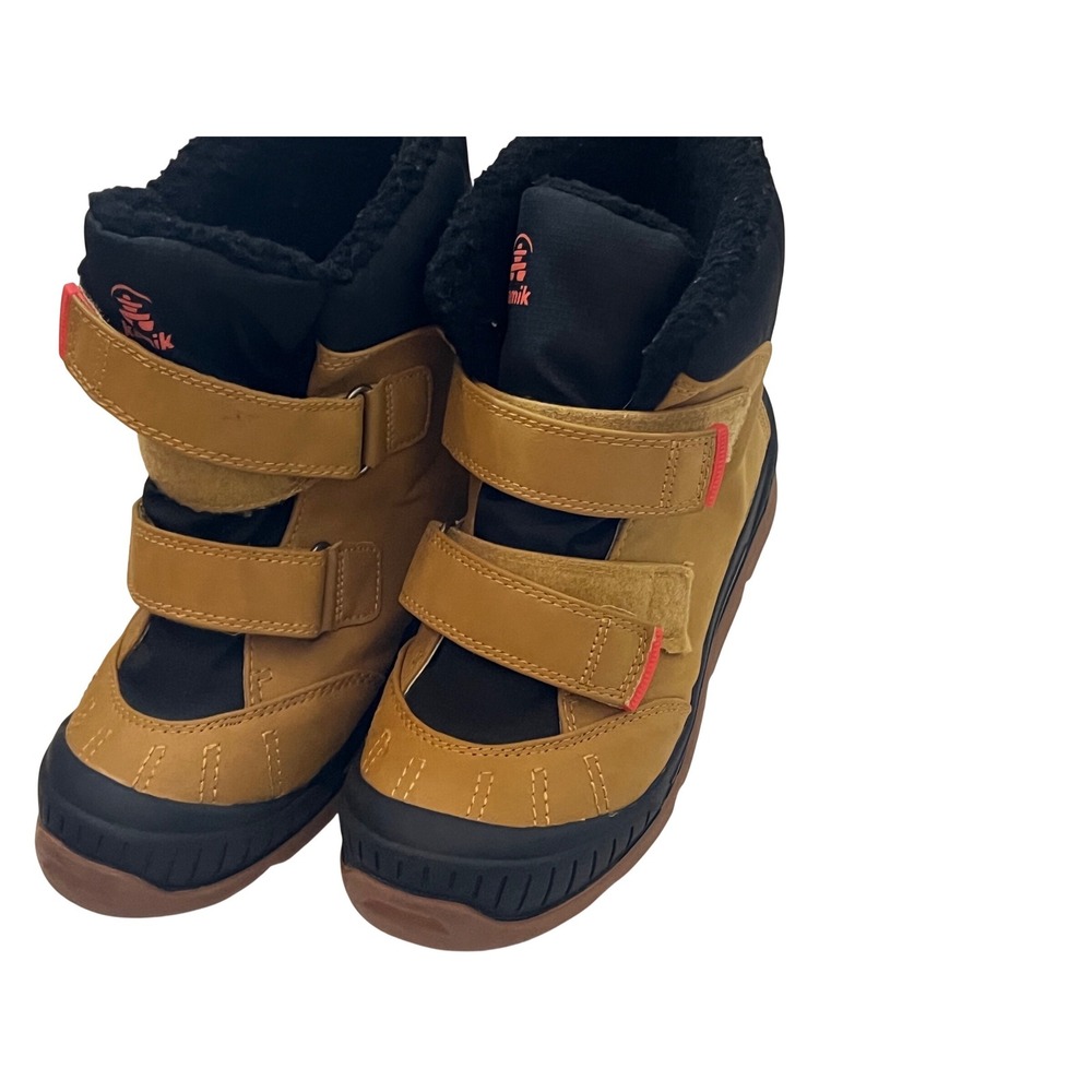 NEW Warm Waterproof Winter Snow Boots Tan Black Toddler Size 3